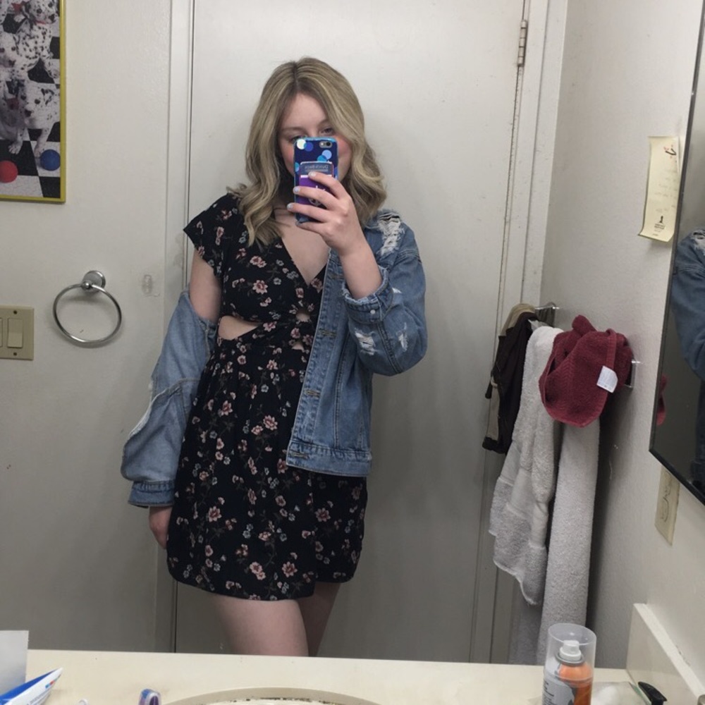 Black flowery dress